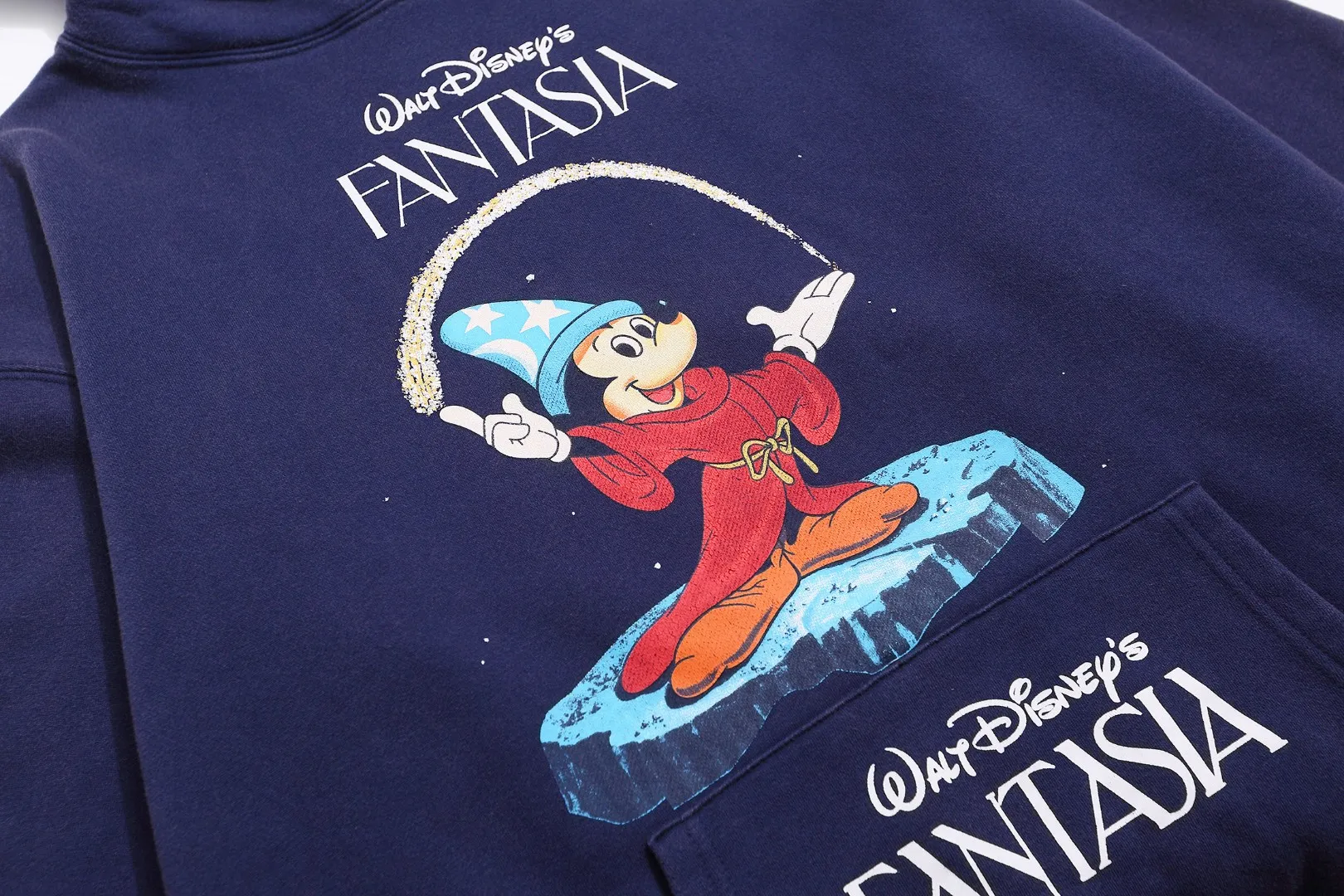 Saint Michael "FANTASIA" Mickey printed retro distressed washed velvet hoodie long-sleeved sweatshirt Fabric: 420g Style number: SM623 Size: S-M-L-XL Color: Blue Price: P236